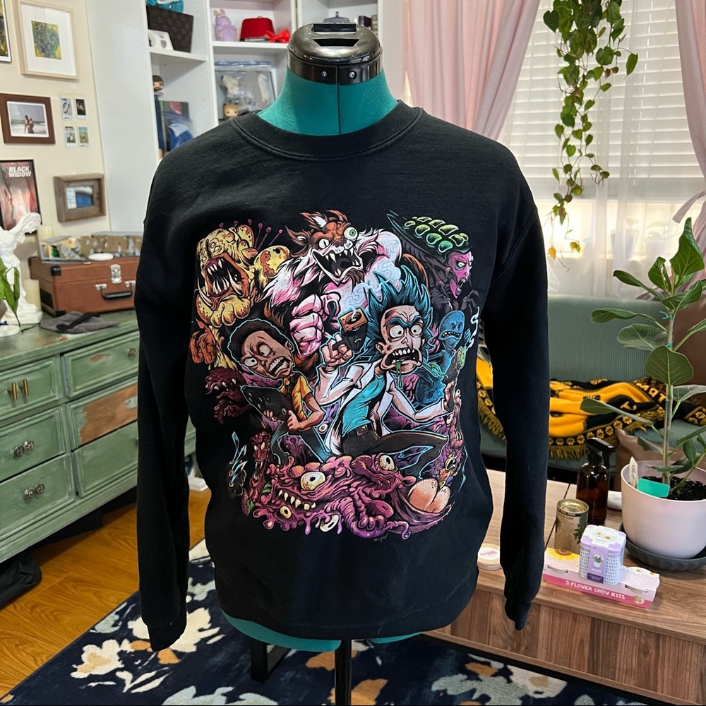 Rick and Mitty pullover sweatshirt small